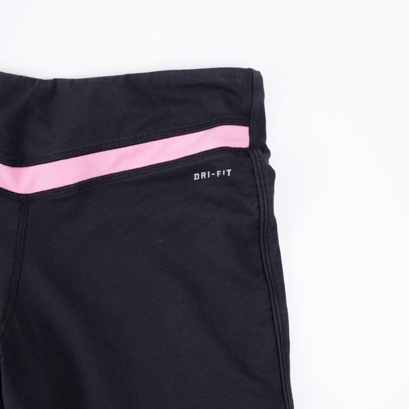 NIKE Dri-Fit black crop yoga pants with pink stripe size S - Picture 6 of 6